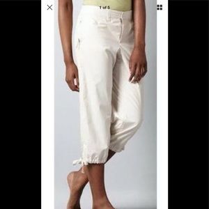 NWT LOFT Cotton Poplin Crop Pants 4  Beige
